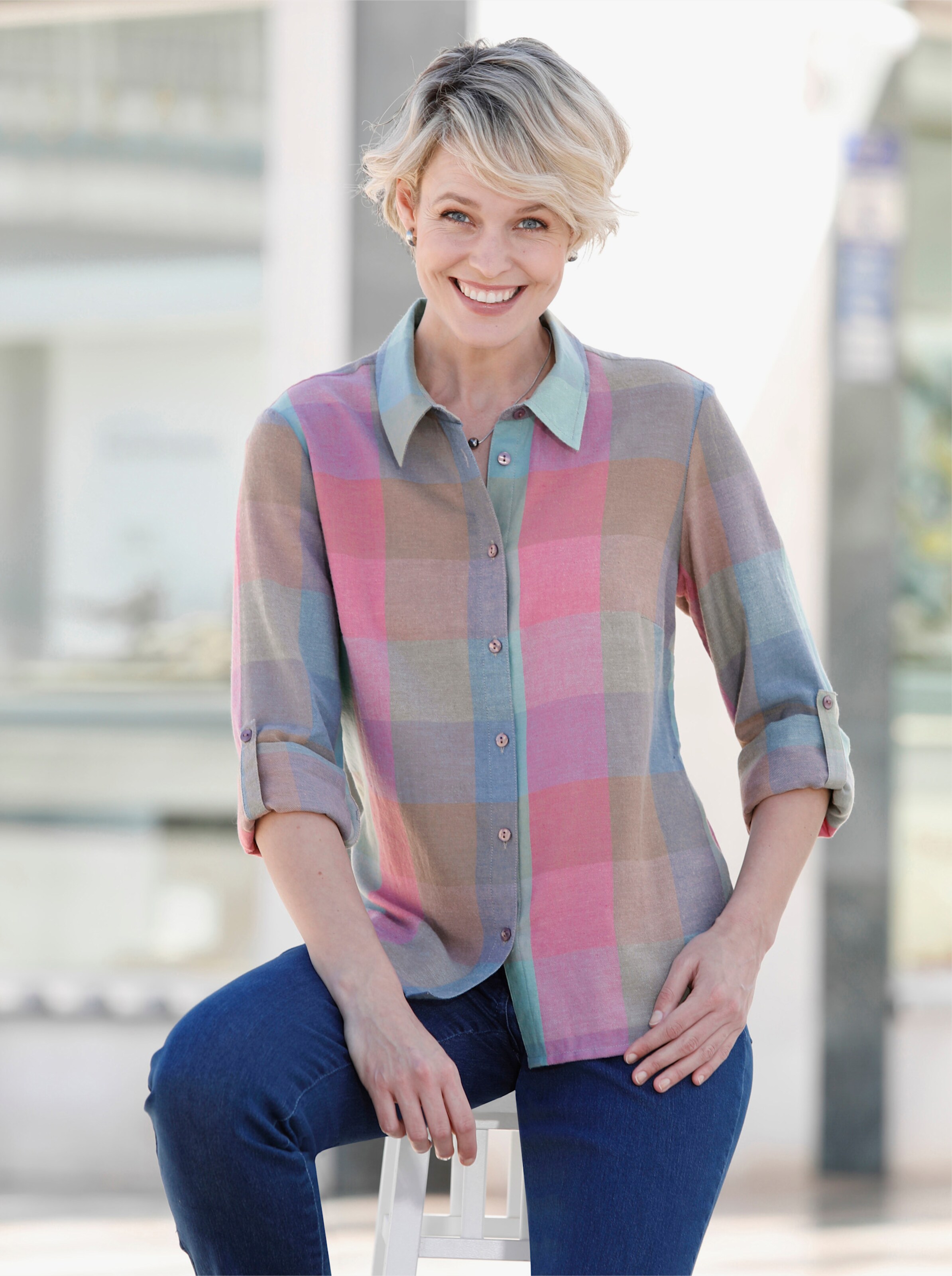 Flanell-Bluse