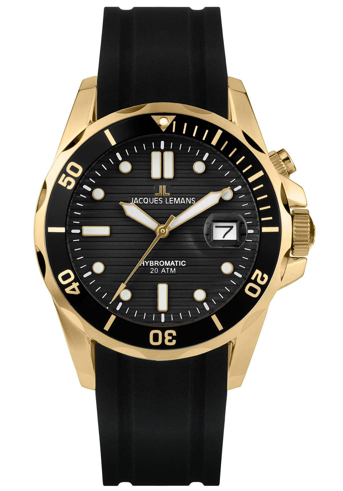 Jacques Lemans Unisex Diver Hybromatic Lupenglas / 1-2170F