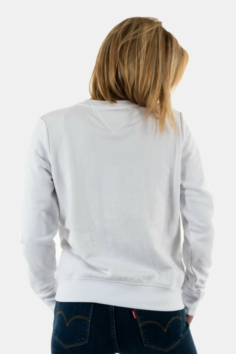 sweat tommy jeans reg serif linear blanc