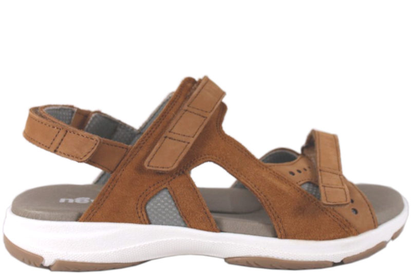 NEW FEET NATUR SANDAL I NUBUCK OG RUSKIND UDEN HÆLKAPPE
