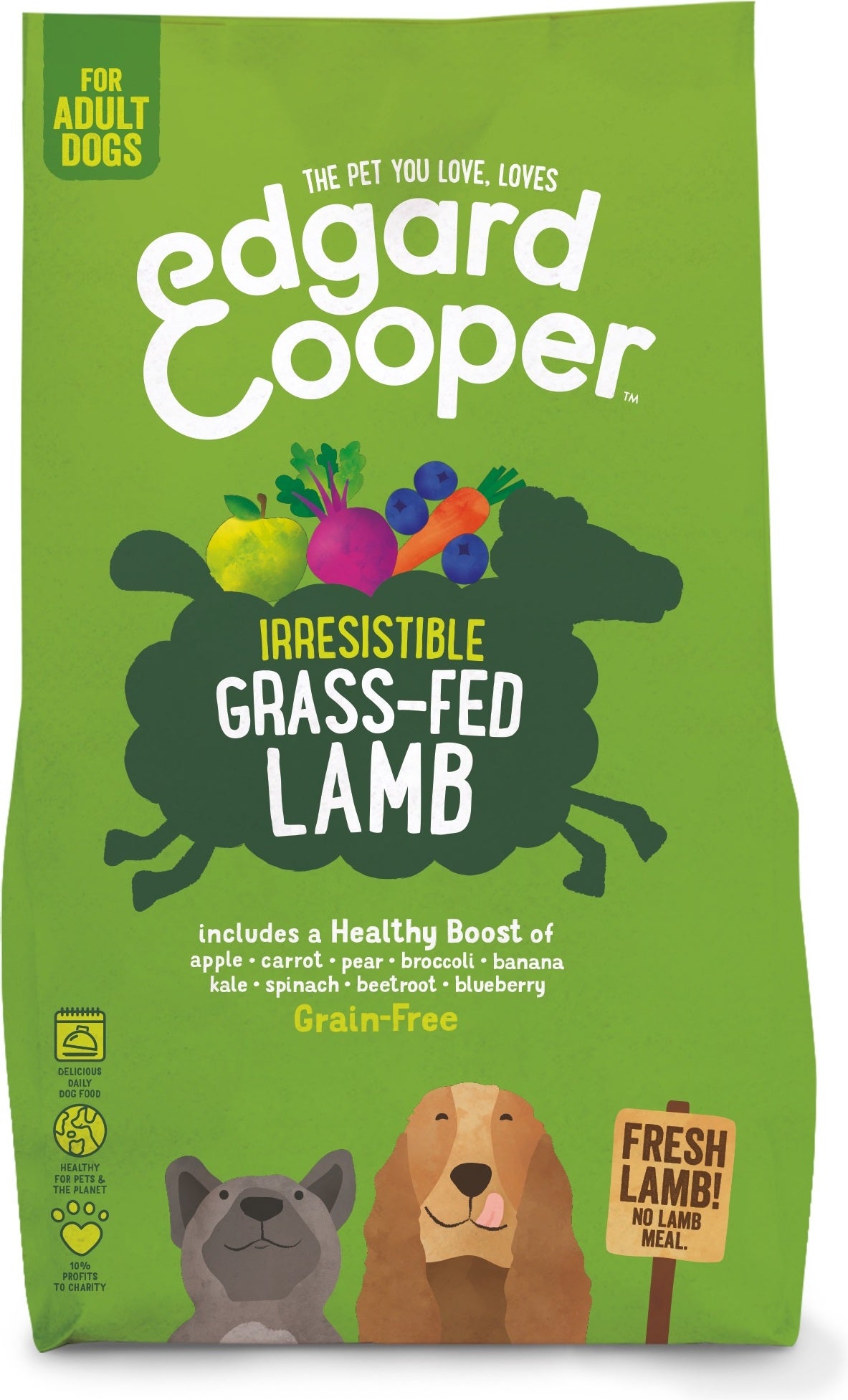 Edgard & Cooper hondenvoer verse graslam adult 2,5 kg