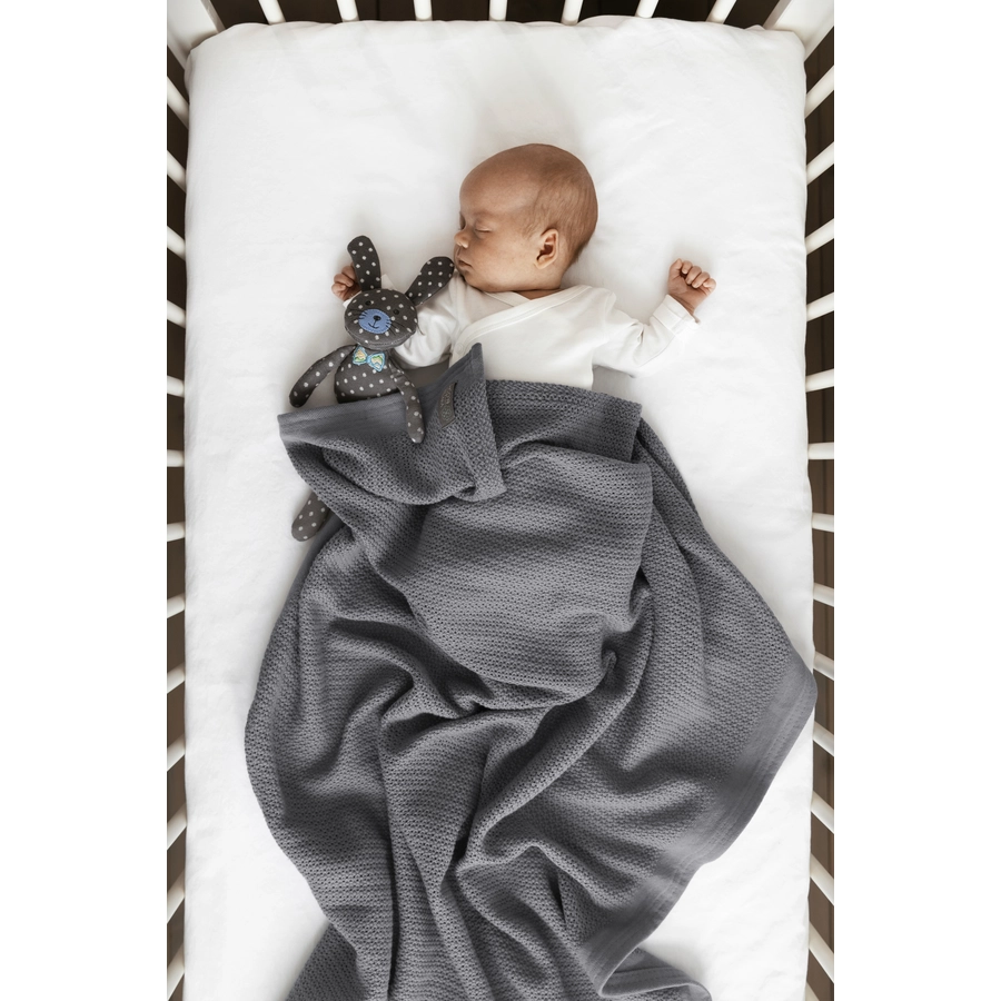 VINTER&BLOOM Kuscheldecke Soft Grid Steel Grey