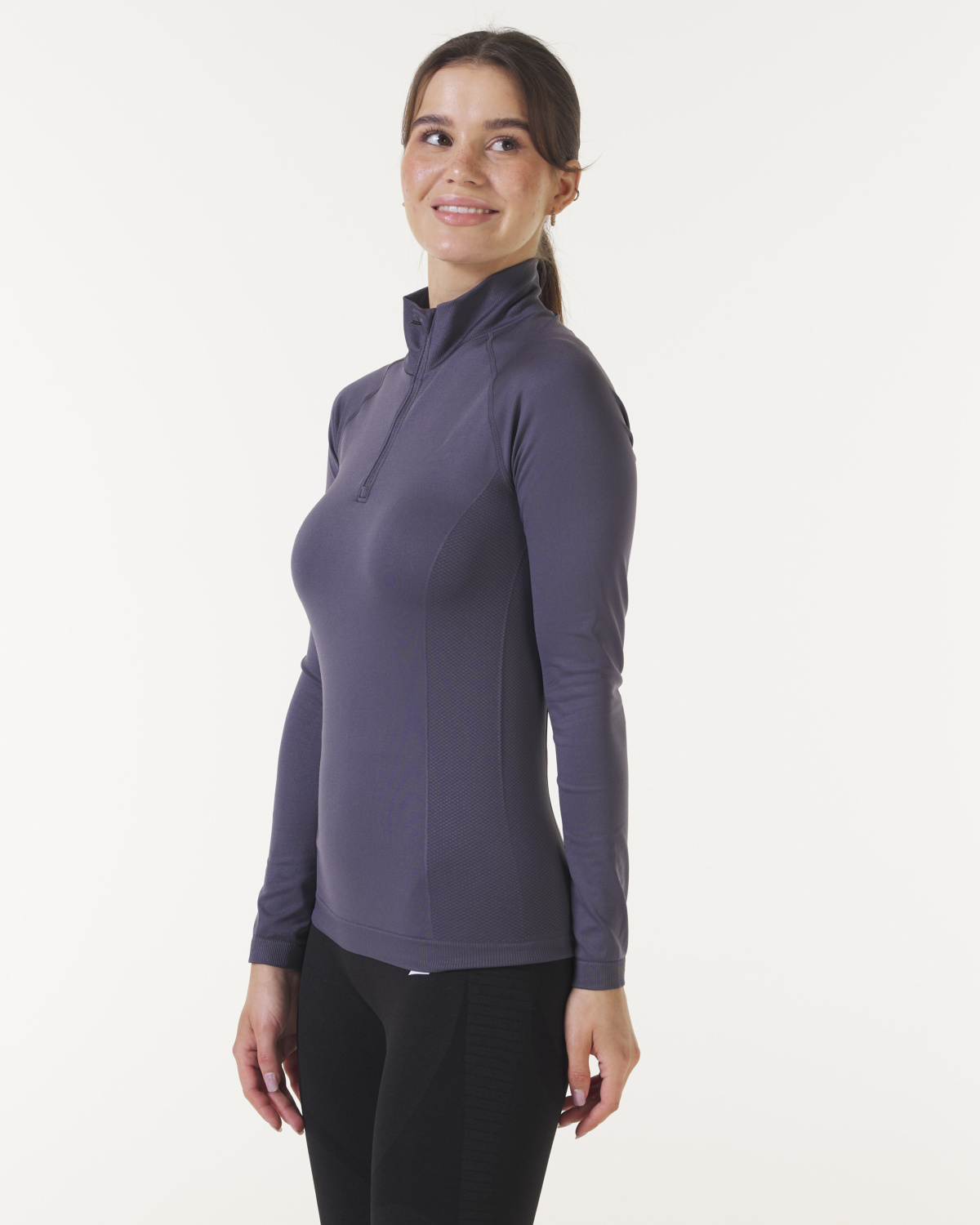LEVITY Essential Seamless 1\4 Zip Grey Iron