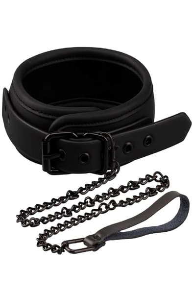 Fetish Black Shadow Collar With Leash