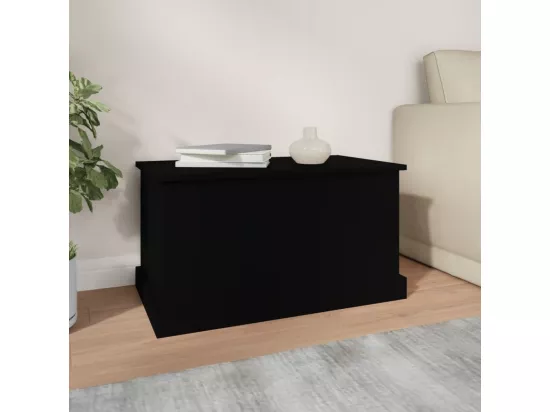 Boîte de rangement noir 70x40x38 cm bois d'ingénierie