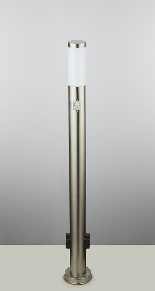 Stehlampe, 2x Steckdose, Edelstahl, Sensor, H 110 cm, BOSTON