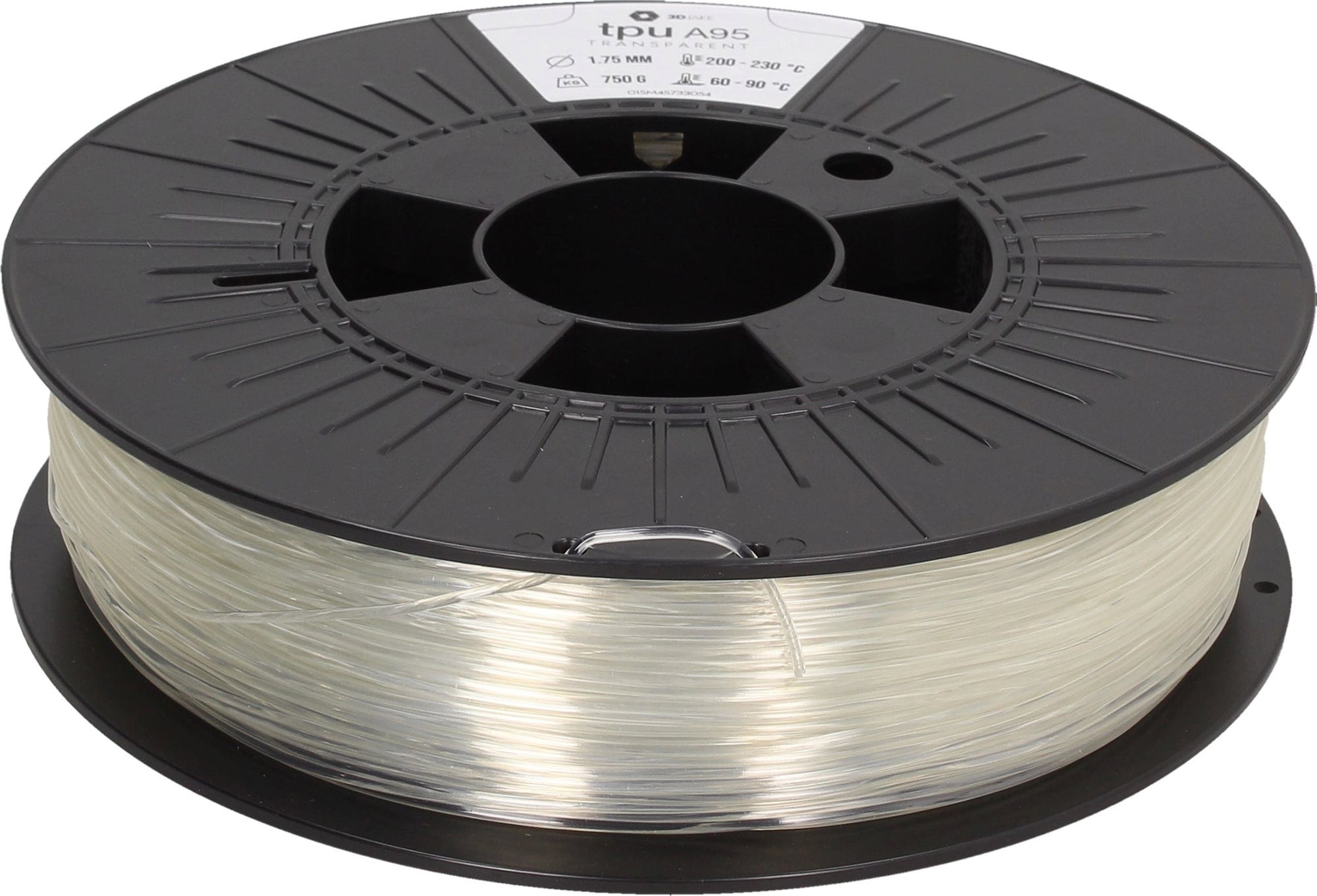 3DJAKE  TPU A95 Transparent, 1,75 mm / 750 g    Flexibles TPU Filament mit Shore-Härte A95 in Transparent