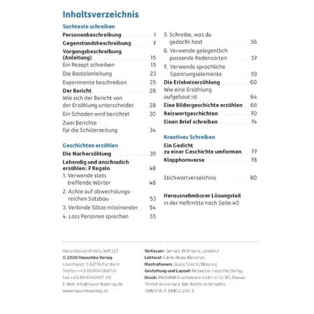 Hauschka Verlag Aufsatz Deutsch 4. Klasse