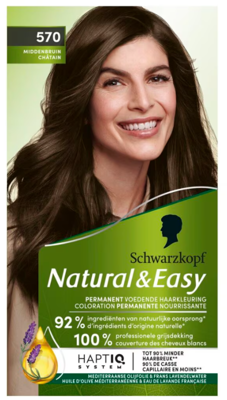Schwarzkopf Natural & Easy 570 Middenbruin Haarkleuring 1 Stuk