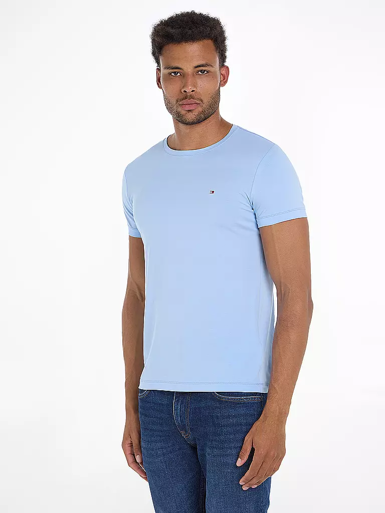 TOMMY HILFIGER T-Shirt Slim Fit hellblau