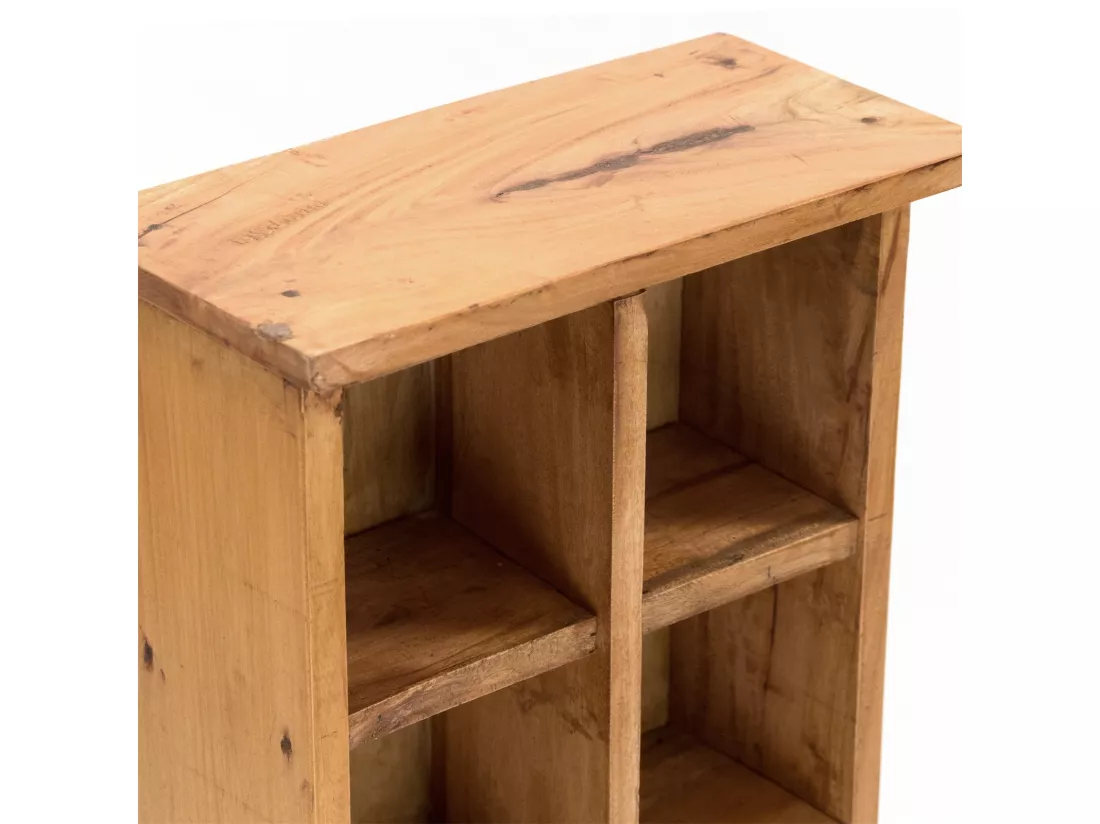 CD ET ÉTAGÈRE À LIVRES NATURE Bois de recyclage massif, avec 10 compartiments 08 honigfarben gewachst