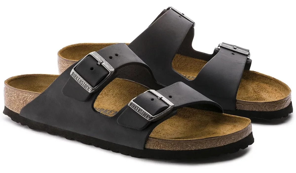 Birkenstock Unisex Arizona Oiled Leather Narrow Black