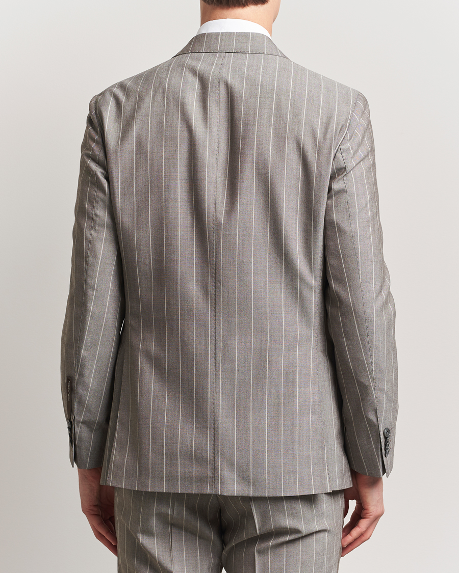 Oscar Jacobson Faron Striped Super 130s Wool Blazer Beige