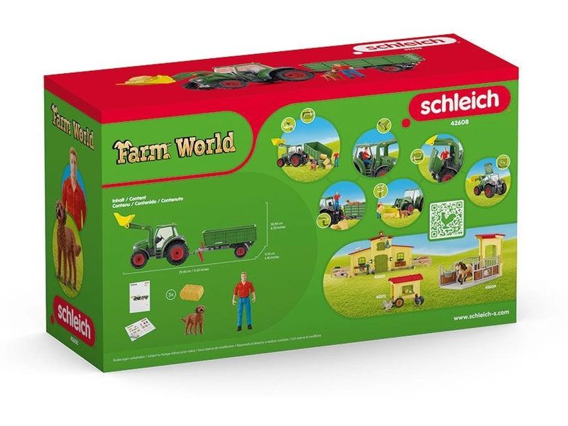 Schleich Spielfigurenset Farm World Traktor mit Anhänger Traktor-Spielset