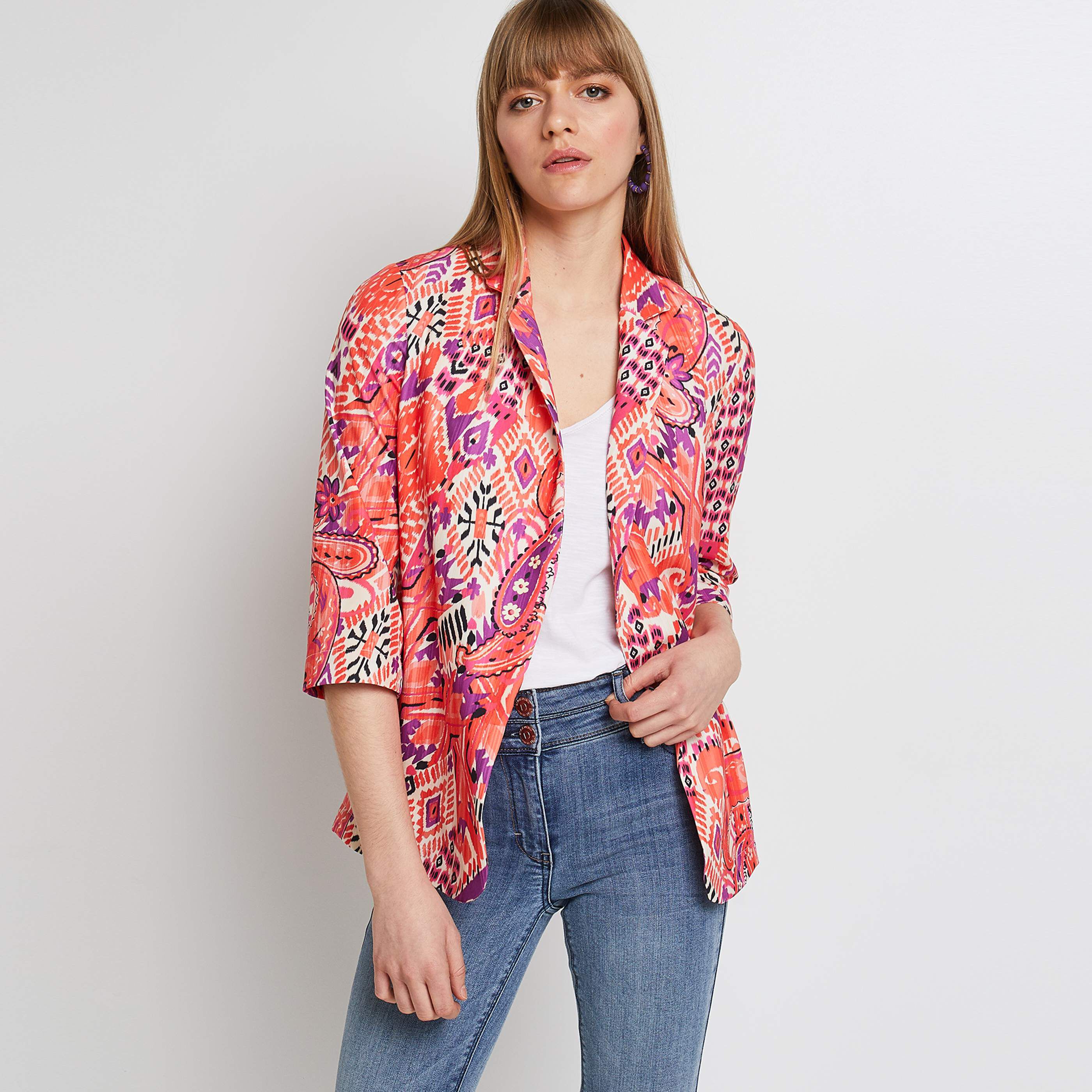Veste fluide femme - ORANGE
