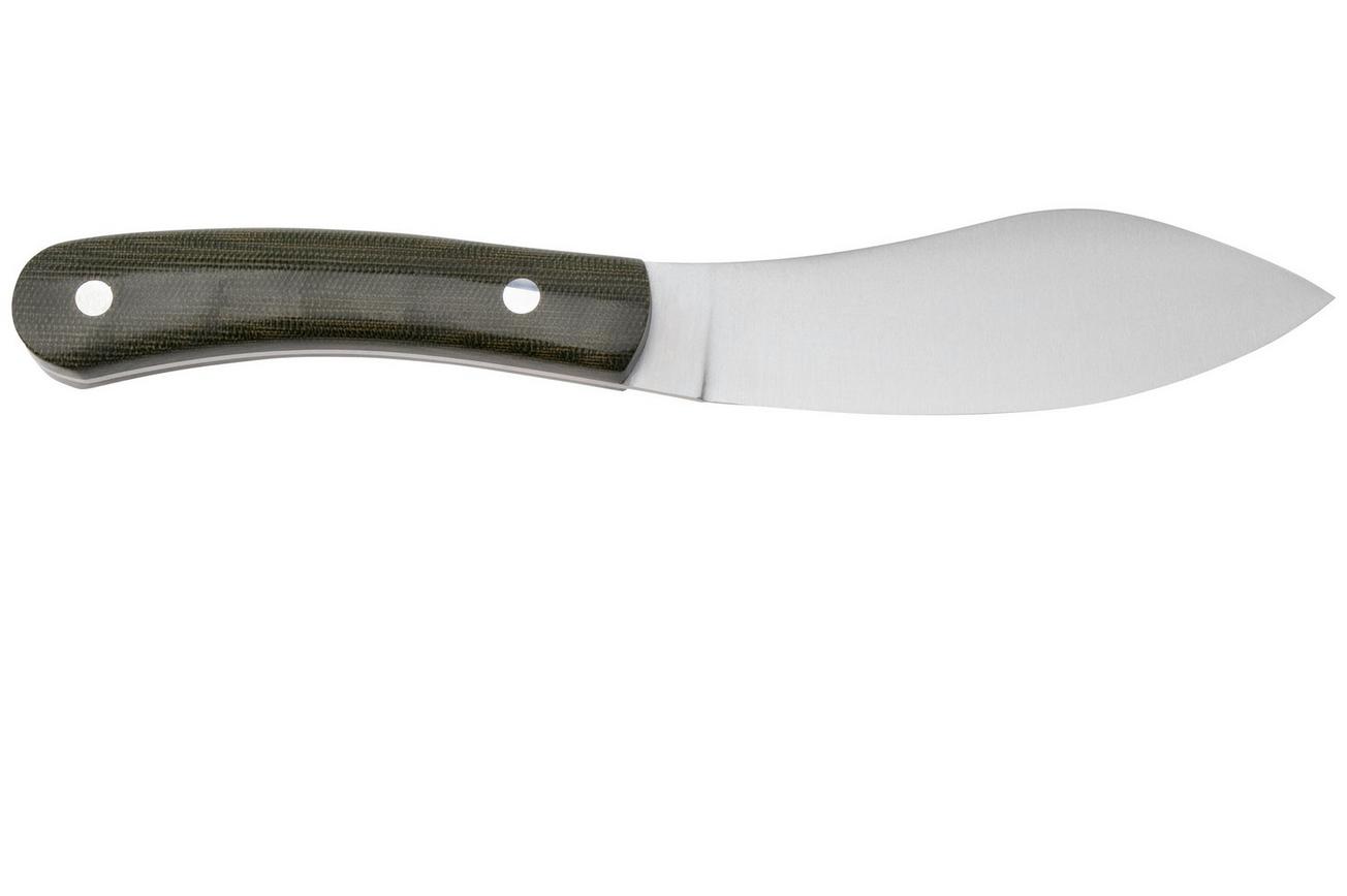 Bark River Nessmuk BR-09-141-GCM, Satin CPM Cru-Wear, Green Canvas Micarta vaststaand mes