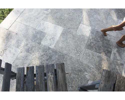 FLAIRSTONE Natuursteen Terrasplaat Genua Travertin Romeins Patroon Set = 1,48 m²