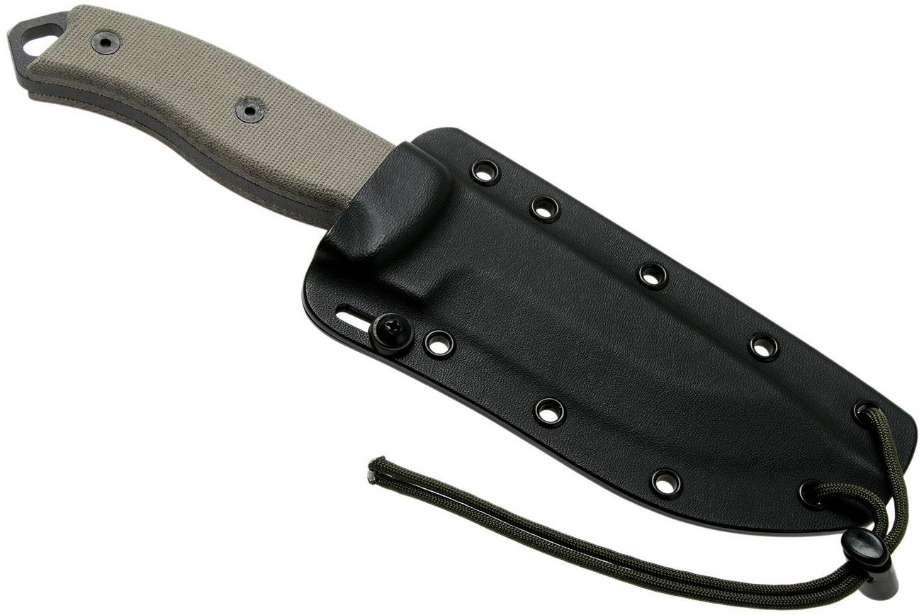 ESEE Model 5 Tactical Gunsmoke, desert tan handle 5P-TG met kydex schede   riemclip