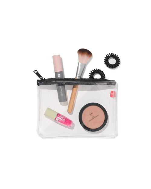 trousse de toilette plate transparente 14x20