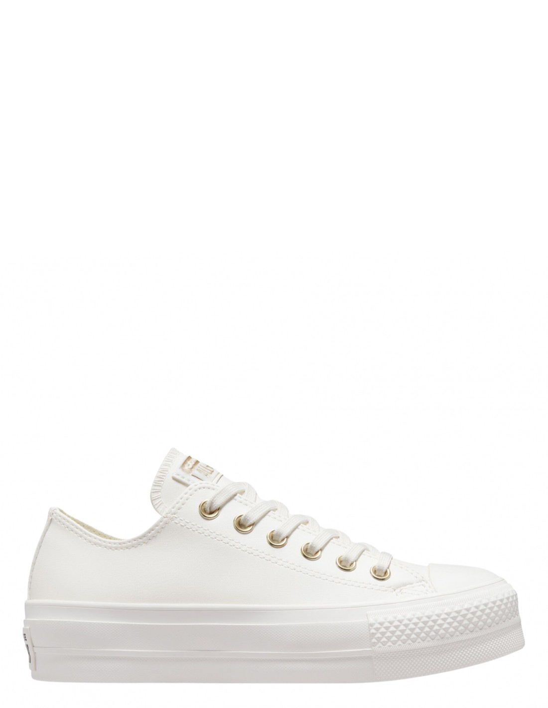 converse sneakers compensées basses femme lift ox simili cuir blanc