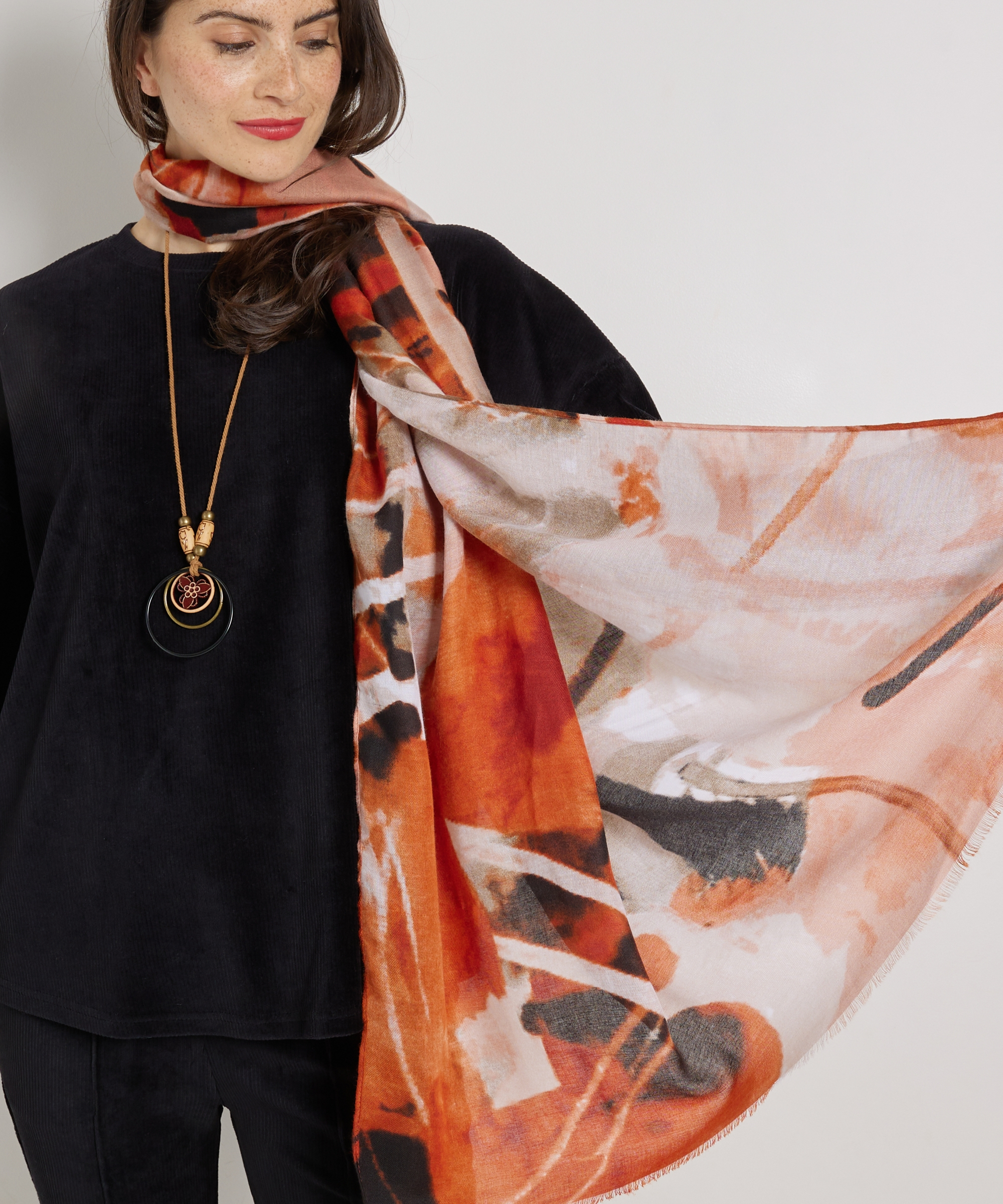 sjaal multi marmer print