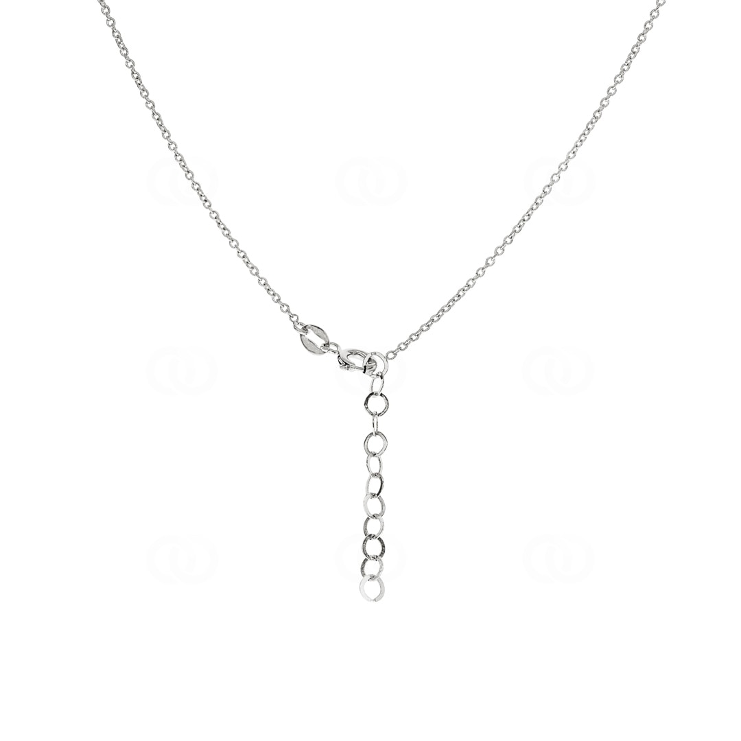 Collier mit Anhänger 750/18 K Weissgold mit Diamant 0.13 ct H/si