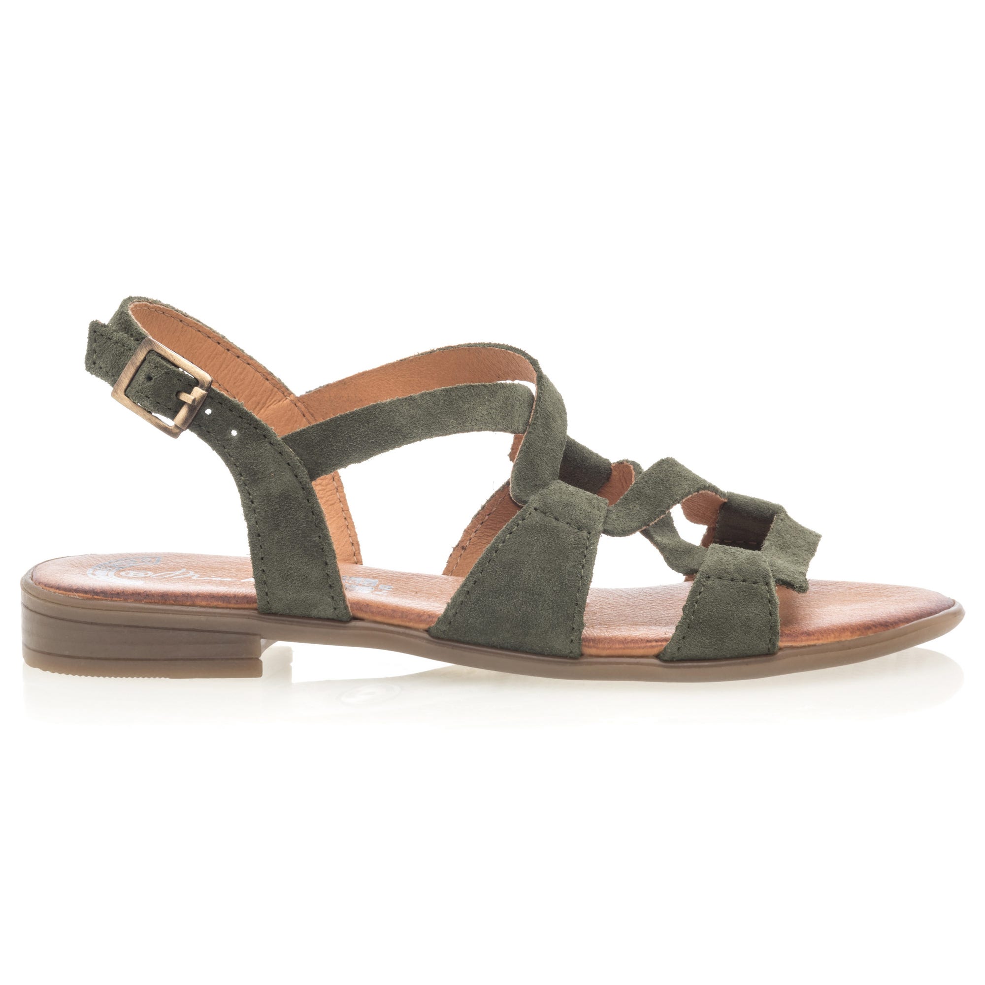 Sandales Femme en cuir kaki