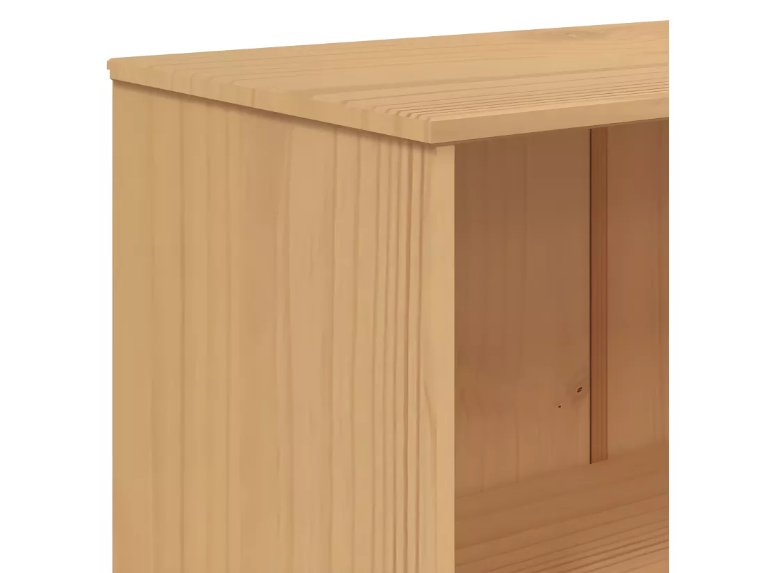 Bibliothèque à 4 niveaux OLDEN marron bois de pin massif