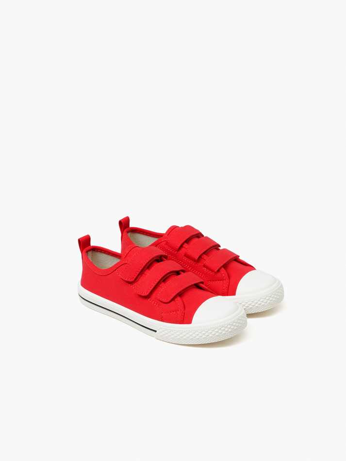 Tênis com biqueira de malha - Vermelho