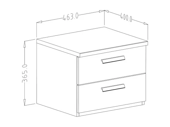 Chambre compléte FOX : Lit coffre 180x200, Armoire, commode, chevets, chêne clair et noir