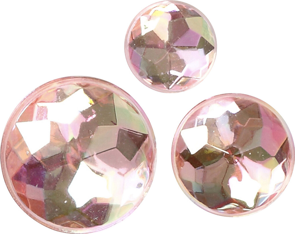 Rhinsten Klistermærker - Selvklæbende - Pink - Str. 6+8+10 MM - 40 Stk