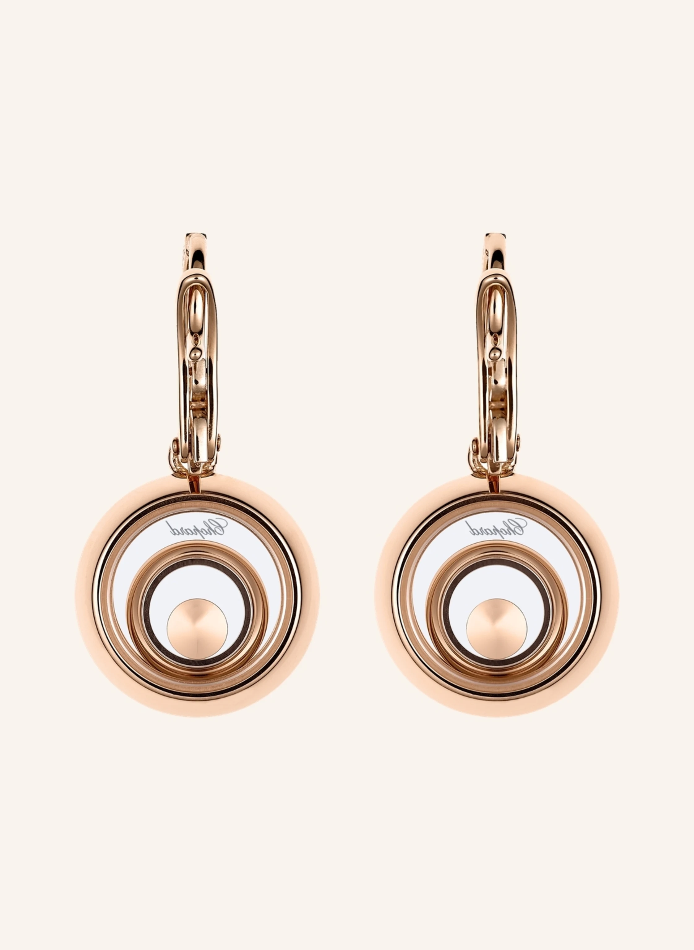 Chopard Ohrring HAPPY SPIRIT Ohrringe aus 18 Karat Roségold, aus 18 Karat Weißgold und Diamanten