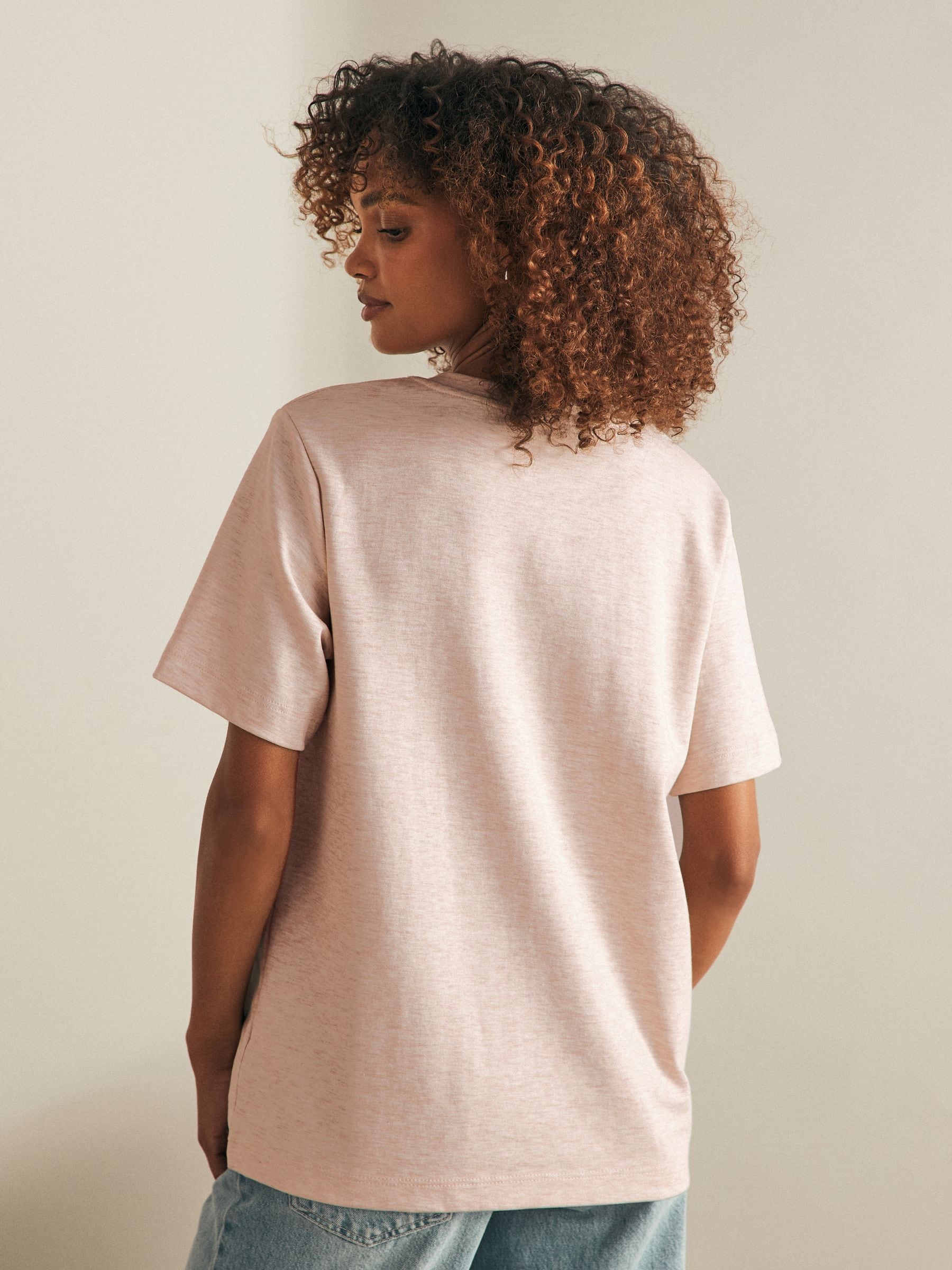 Zwart/wit/nude - Verpakking van 3 basic T-shirts van zware stof