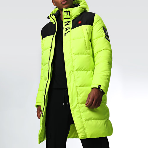 Doudoune Longue Chauffante Comme Des Loups X Final Club Dark Interstellar Limited Jaune Fluo
