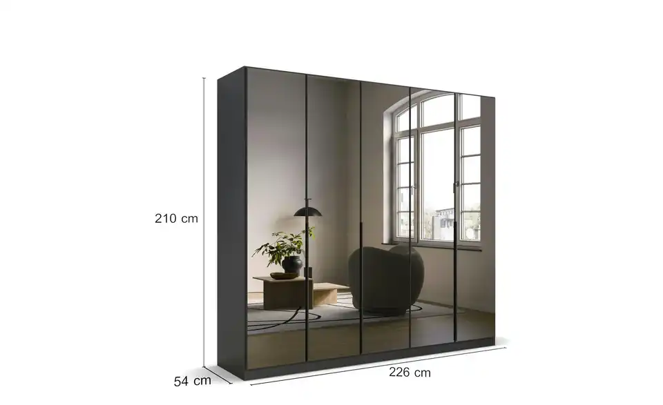 Drehtürenschrank Skyla Grau 226 cm