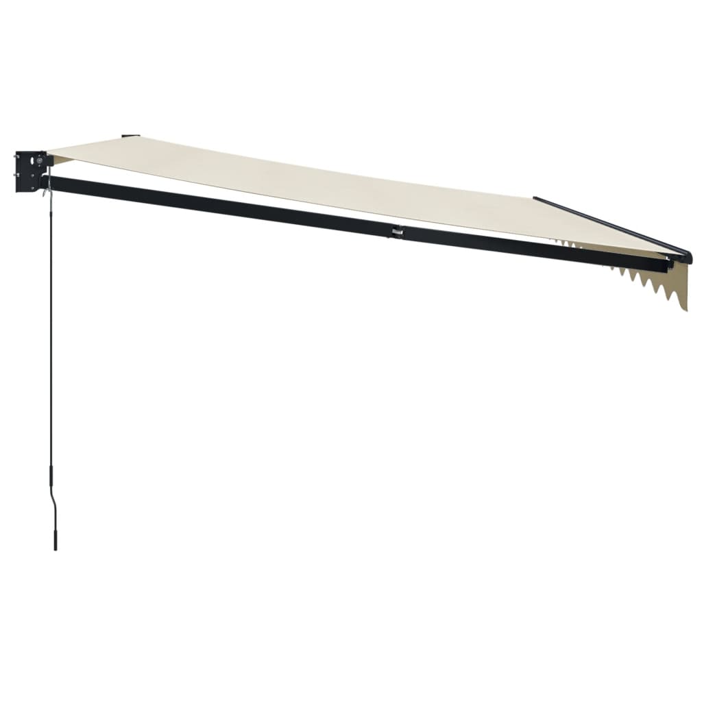 Auvent rétractable crème 4x3 m tissu et aluminium
