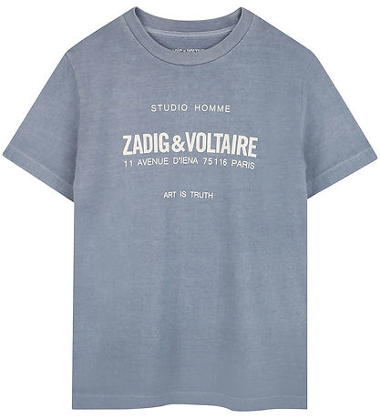 Zadig & Voltaire T-Shirt - Lavender Blue m. Print
