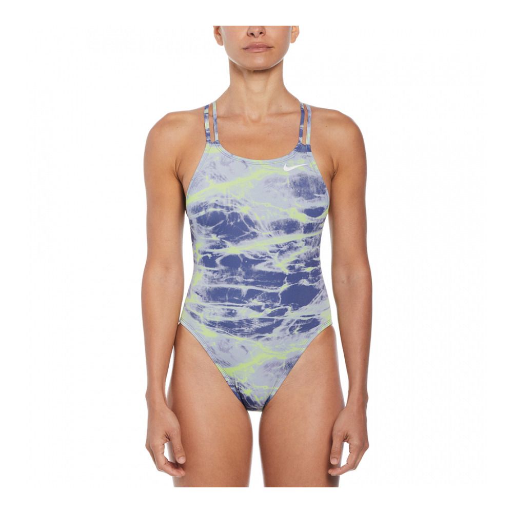 Nike Swim SMOKE SPIDERBACK - Maillot de bain 1 pièce Femme diffused blue