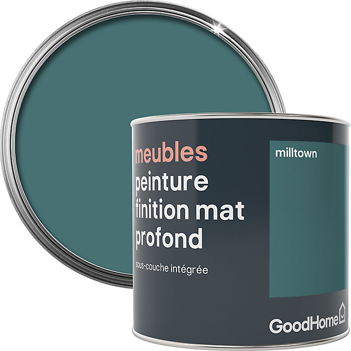 Peinture de rénovation meubles GoodHome vert Milltown mat profond 0,5L