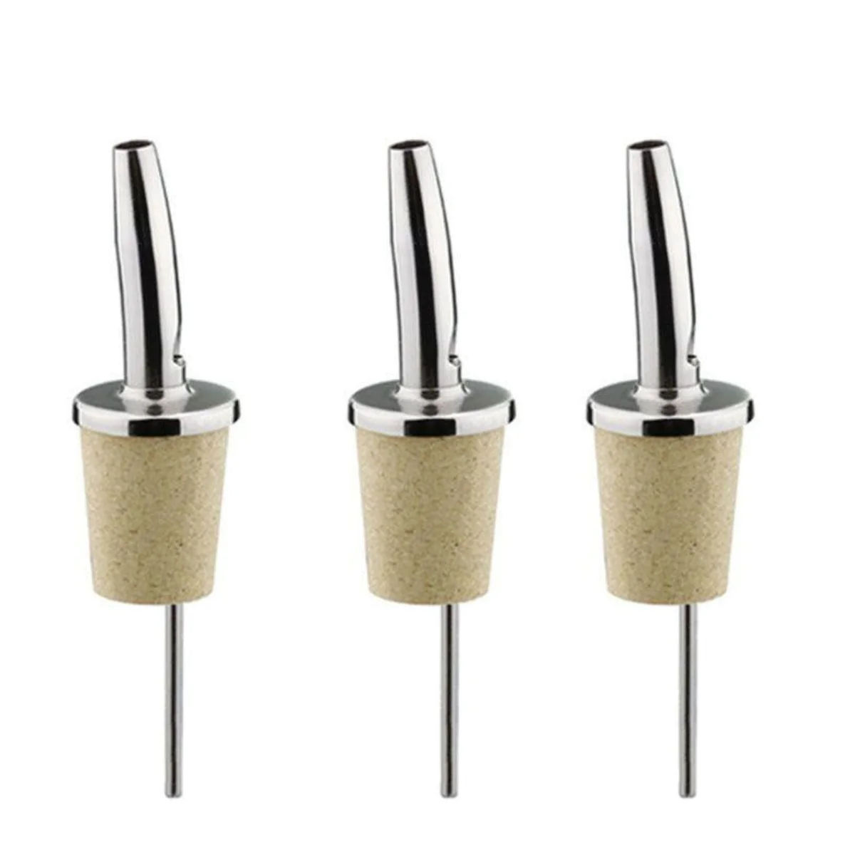 3 bouchons verseurs en inox et liège Chevalier diffusion