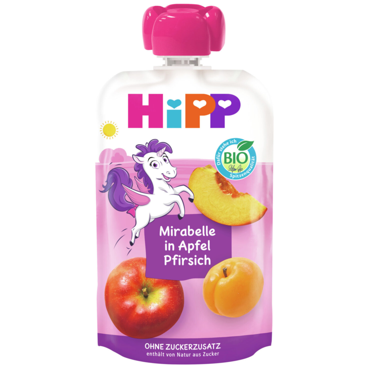 Hipp Bio Hippis Mirabelle in Apfel & Pfirisch 12+ Monate