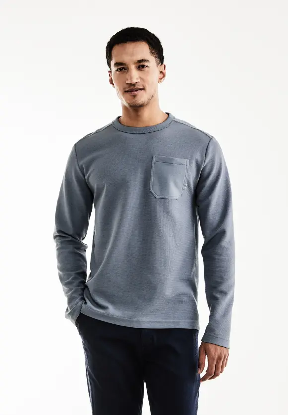 Struktur Langarmshirt - dust blue