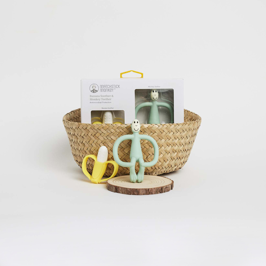 MATCHSTICK MONKEY™ Beißringe Geschenkset Banane & Affe