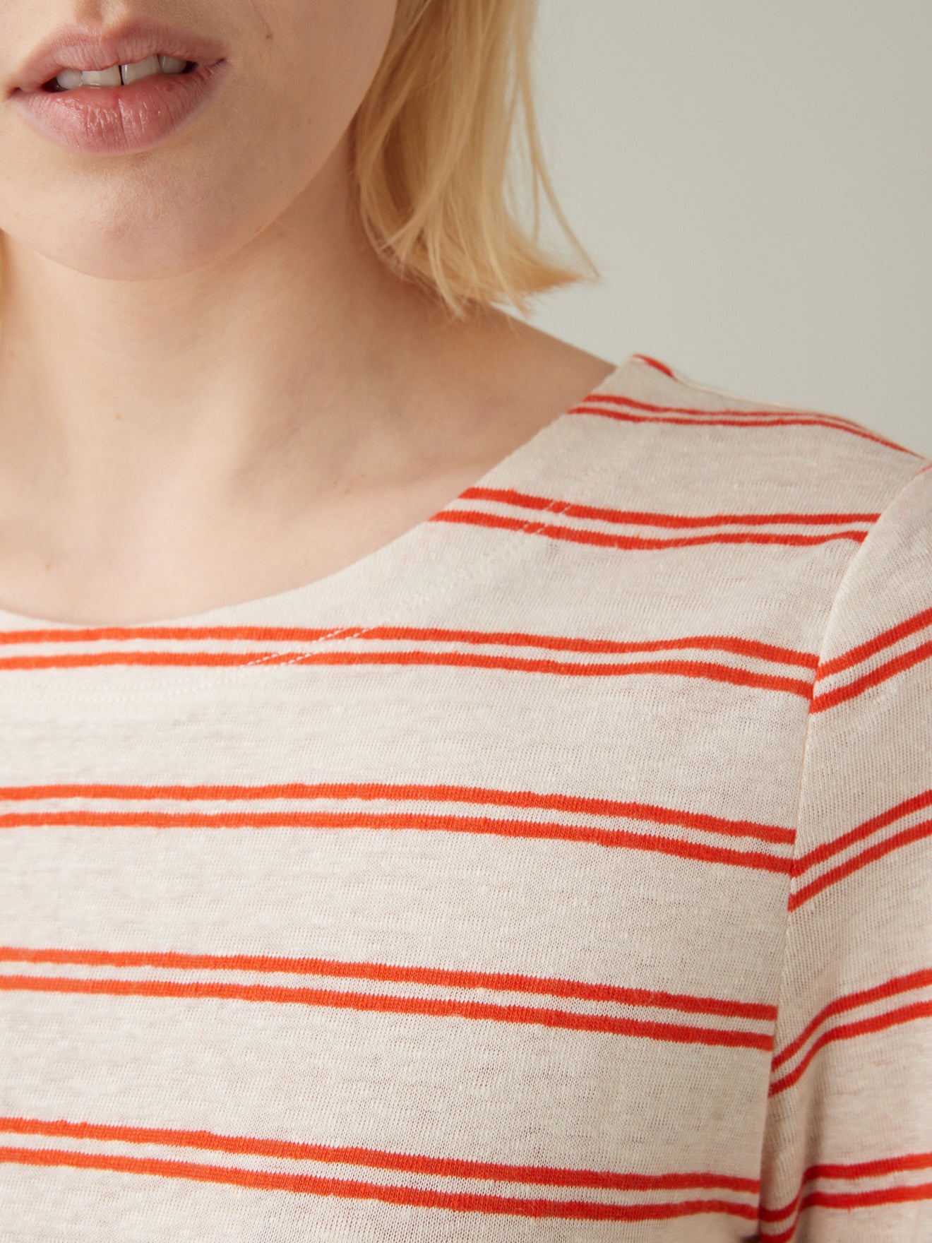 T-shirt marinière en lin femme
