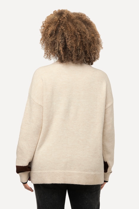 Pullover, Colorblocking, Rollkragen, Langarm