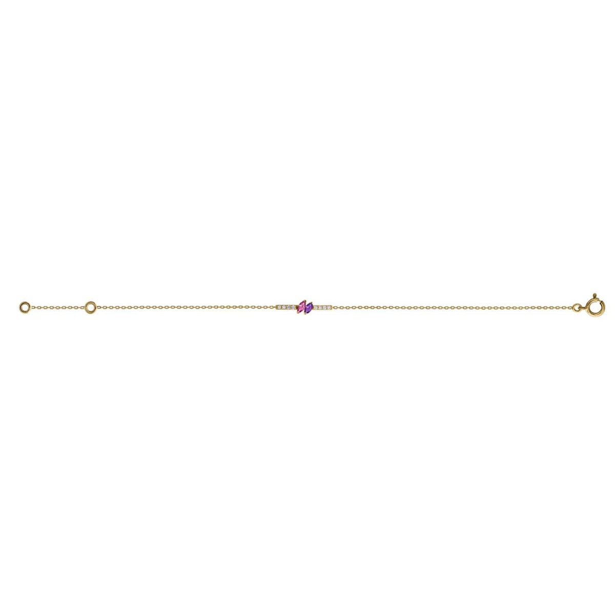 Bracelet or améthyste saphir rose diamants
