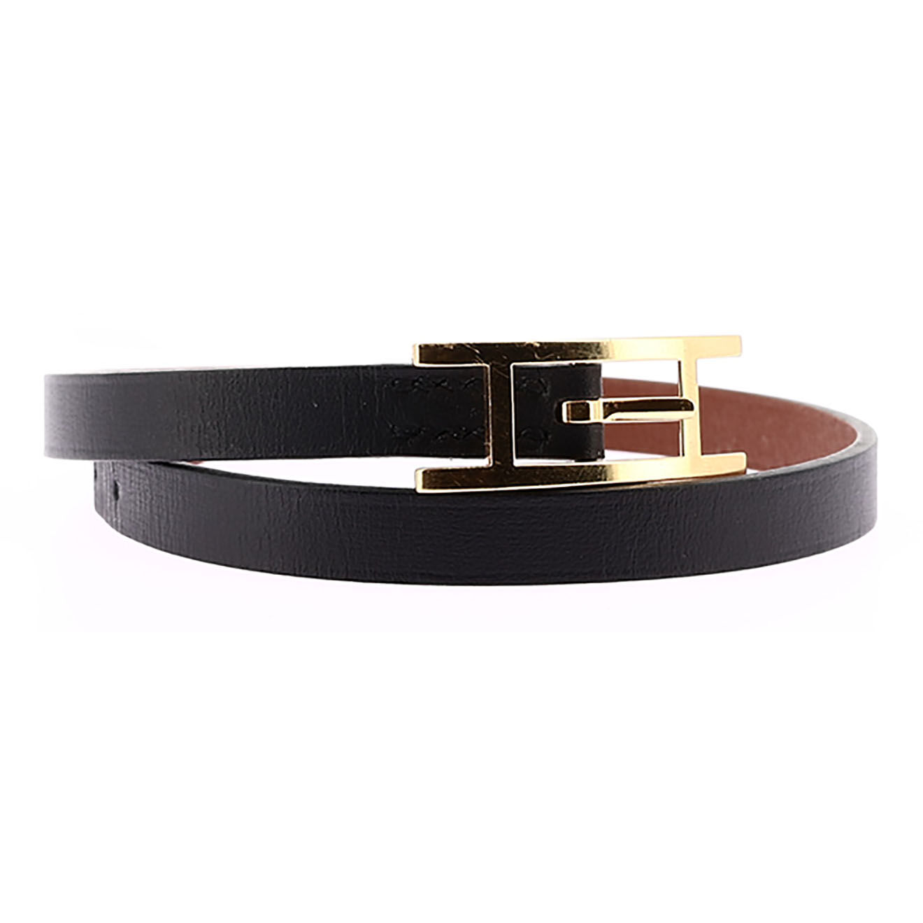 Hermès Bracelet Behapi Hermès en Cuir noir/marron Etat: Parfait état