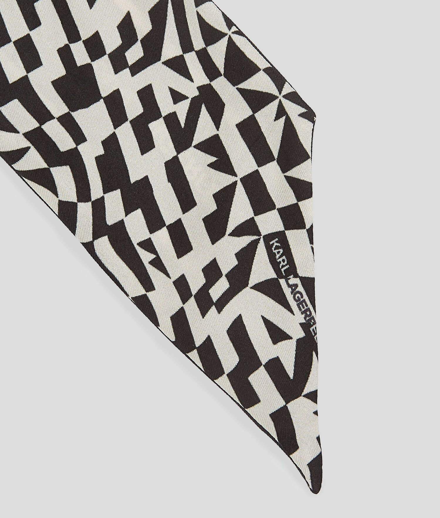 FOULARD FIN EN SOIE K/ESSENTIAL - Blanc/Noir