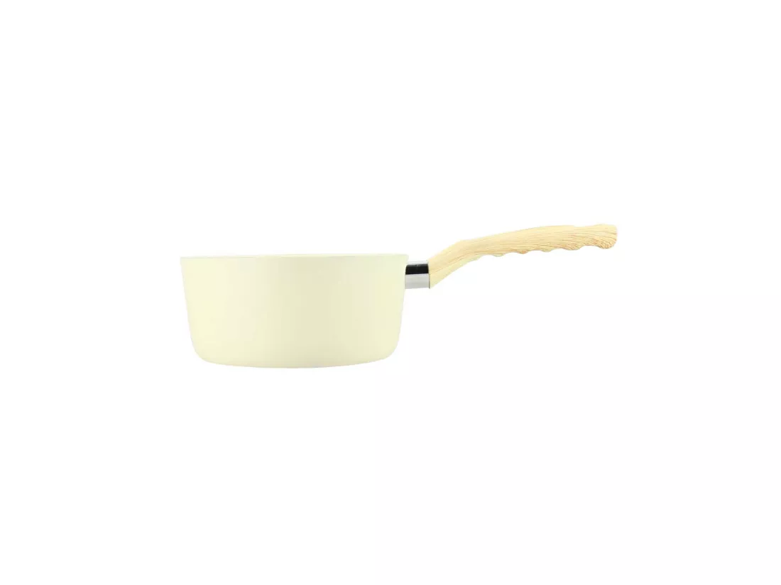 Menastyl - Casserole 18cm Colorama Creme - En Aluminium - Revetement Antiadhesif En Ceramique