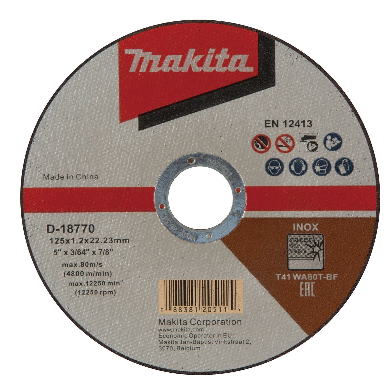 Makita D-18770-100 Doorslijpschijf RVS 125mm VE=100 in emmer